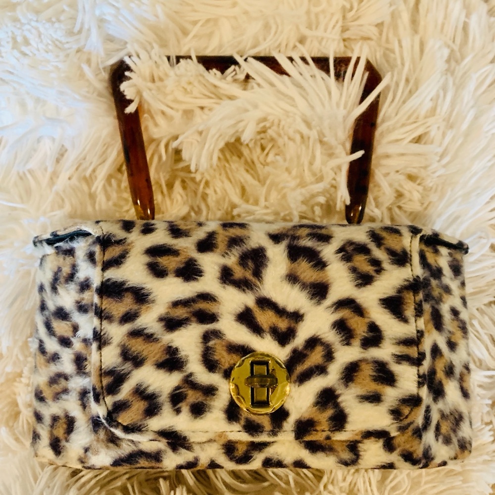 Vintage Leopard “Mrs Maisel” Box Purse w Lucite